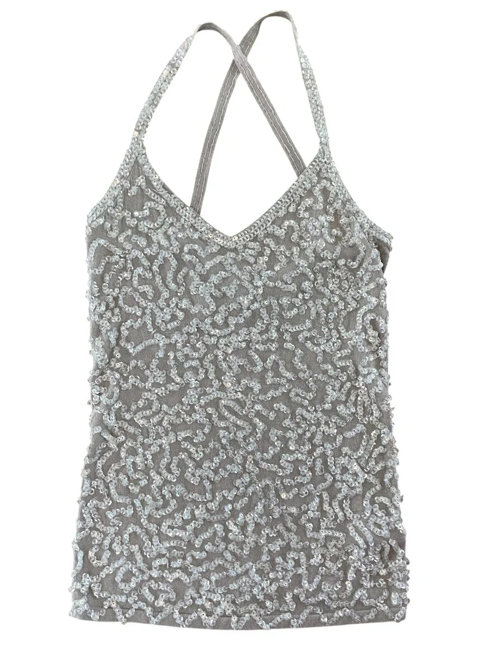 Y2K Vintage Smart Set Sequins Super Stretchy Tank Top Women’s Medium - Picture 1 of 7